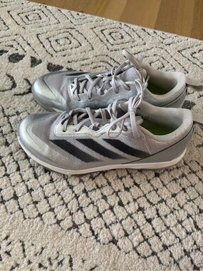adidas Silver and Black turf shoes